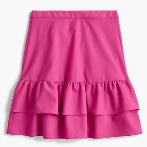 Pink J.Crew ruffle wool blend mini skirt